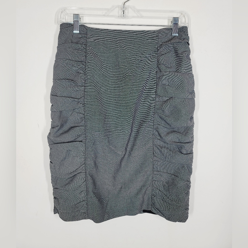 Cartonnier Charcoal Ruched Pencil Skirt, Size 2